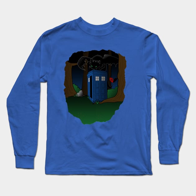 Toothless and The Tardis Long Sleeve T-Shirt by xxslivercrownxx